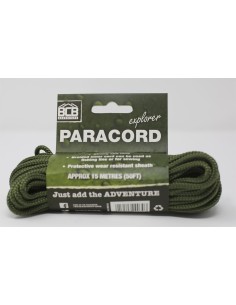 Bushcraft paracord nöör, 15m (oliivroheline)