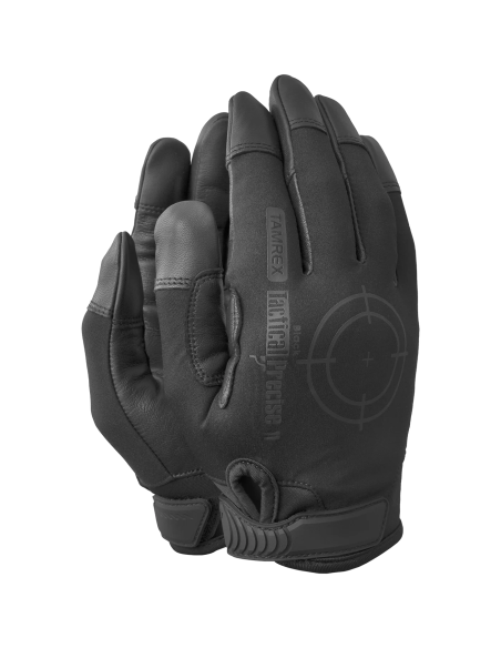 TAMREX Tactical Precise Black Full-Leather Gloves