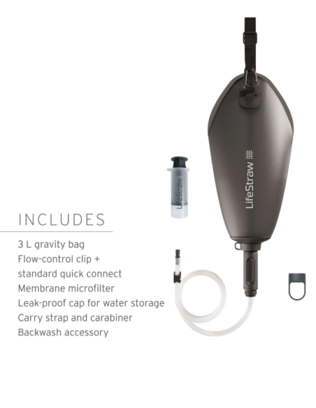 Lifestraw Peak gravity bag 3L (dark grey)