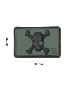 Pirate Skull Rubber Patch - Forest