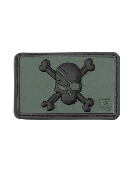 Pirate Skull Rubber Patch - Forest