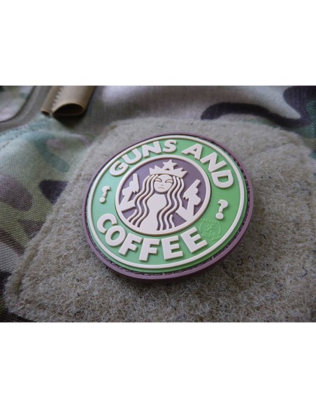 Guns and Coffee PVC Embleem