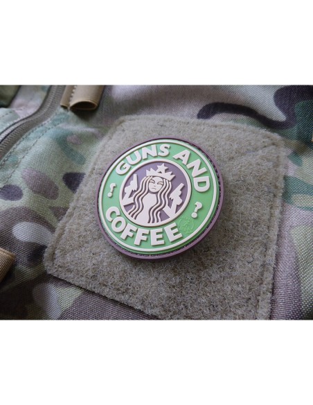 Guns and Coffee PVC Embleem