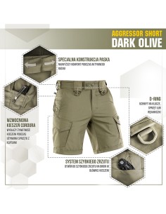 M-TAC Aggressor Flex Tactical Shorts (various colors)