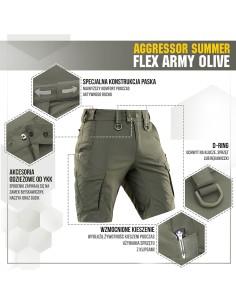 M-TAC Aggressor Summer Flex Taktikalised Lühikesed Püksid (erinevad värvid)