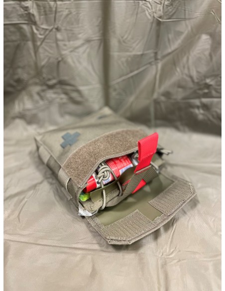 First aid kit for hiking and exercise in pouch