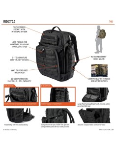 5.11 Tactical RUSH72 2.0 Backpack (multiple colours)