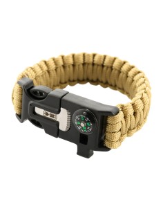 M-TAC Paracord Bracelet with Fire Starter, Compass, and Whistle (various colors)