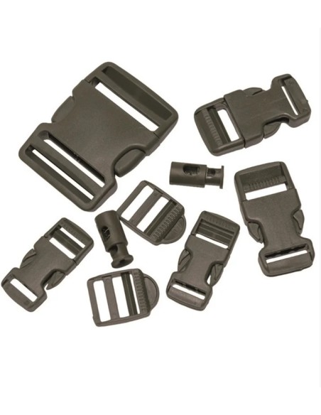 Mil-Tec Buckle Set 9-pieces (olive green)