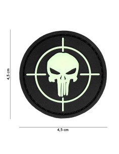 Punisher sight PVC Rubber Patch (black/glows in the dark)