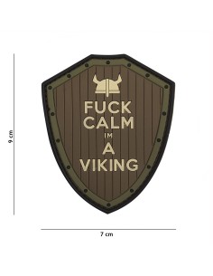 Fuck Calm Im A Viking PVC Embleem (pruun/roheline)