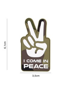 I Come In Peace PVC Rubber Patch (woodland)