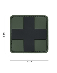 Punase Risti PVC Embleem (Roheline / Forest)