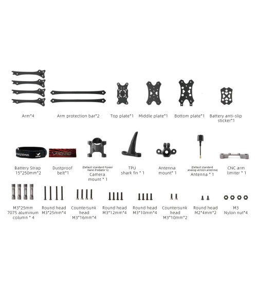 HGLRC Wind5 Lite V2 Raami Komplekt