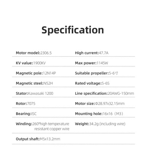 HGLRC SPECTER 2306.5-1900KV