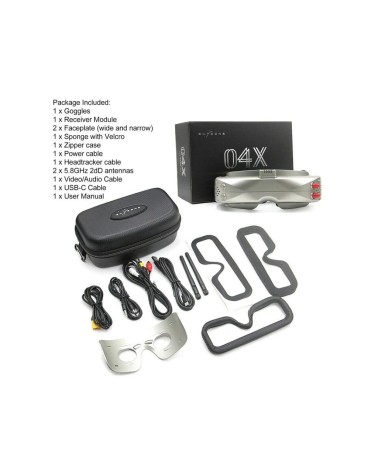 Analog FPV Goggles SKYZONE SKY04X PRO Grey Matte