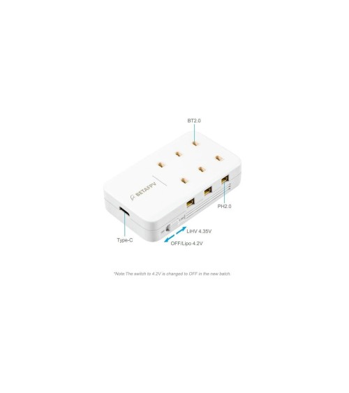 Six-Port Battery Charger BETAFPV V2 1S BT2.0 & PH2.0
