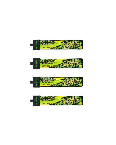 LiHV aku BETAFPV LAVA II 1S 680mAh 95C BT2.0 (4 tk)
