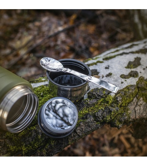 M-Tac Stainless 750 ml Thermos with folding spoon
