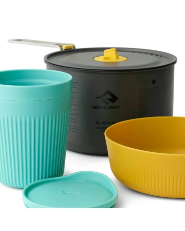 Sea to Summit Frontier UL One Pot Cook Set - [1P] [3 Piece] 2L Pot w/ M Bowl and Ins Mug