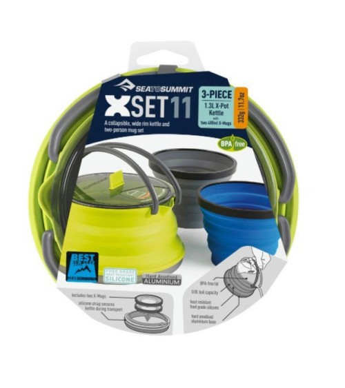 Sea to Summit X-Set: 11 3pc (X-Pot Kettle 1,3 L, 2 X-Mugs)