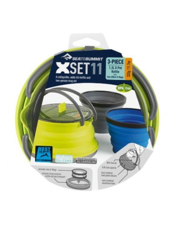 Sea to Summit X-Set: 11 3pc (X-Pot Kettle 1.3L, 2 X-Mugs)