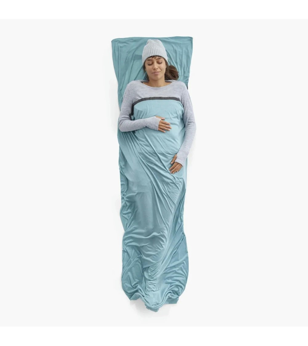 Sea to Summit Comfort Blend Sleeping Bag Liner - Rectangular w/ Pillow Sleeve aqua sea blue