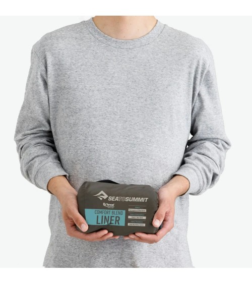 Sea to Summit Comfort Blend Sleeping Bag Liner - Rectangular w/ Pillow Sleeve aqua sea blue