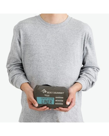 Sea to Summit Comfort Blend Sleeping Bag Liner - Rectangular w/ Pillow Sleeve aqua sea blue