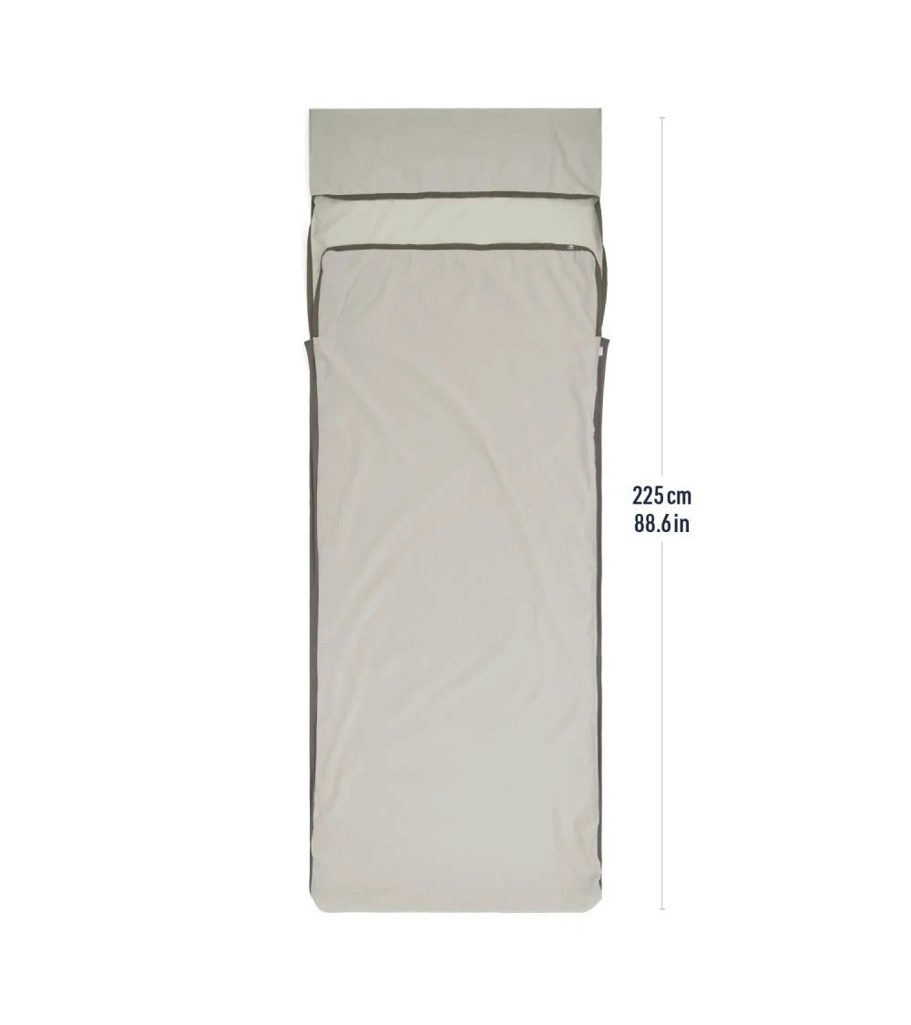 Sea to Summit Silk Blend Sleeping Bag Liner - Rectangular w/ Pillow Sleeve grey