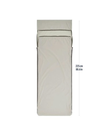 Sea to Summit Silk Blend Sleeping Bag Liner - Rectangular w/ Pillow Sleeve grey