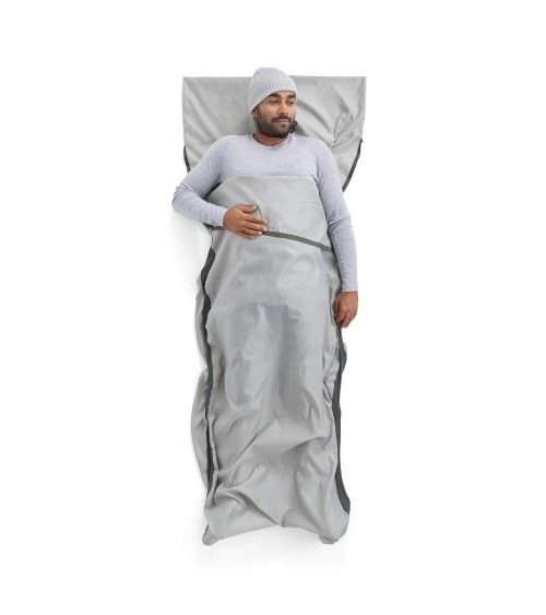 Sea to Summit Silk Blend Sleeping Bag Liner - Rectangular w/ Pillow Sleeve grey