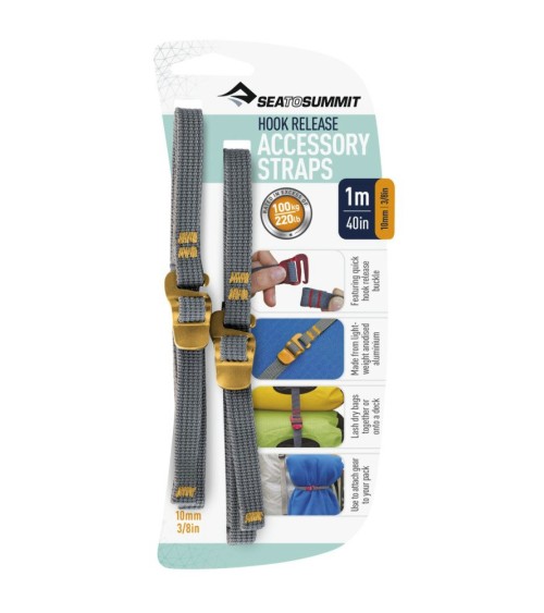 Sea to Summit Accessory Strap w. Hook Buckle 10mm Webbing - 1.0m yellow
