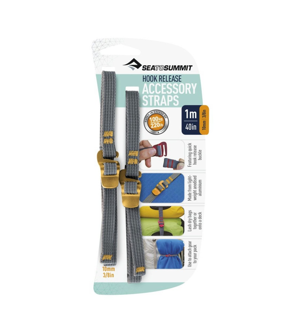 Sea to Summit Accessory Strap w. Hook Buckle 10mm Webbing - 1.0m yellow