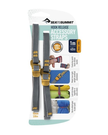 Sea to Summit Accessory Strap w. Hook Buckle 10mm Webbing - 1.0m yellow
