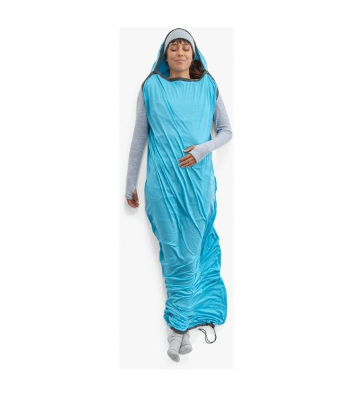 Sea to Summit Breeze Sleeping Bag Liner - Mummy w/ Drawcord - C blue atoll