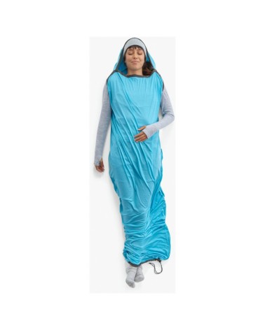 Sea to Summit Breeze Sleeping Bag Liner - Mummy w/ Drawcord - C blue atoll