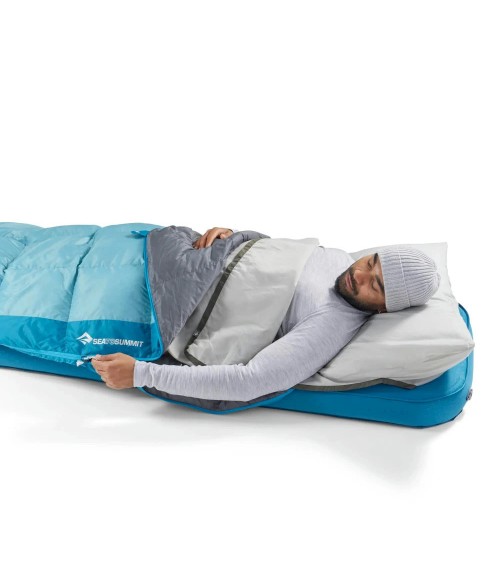 Sea to Summit Traveller 7C Down Sleeping Bag Long aqua sea blue
