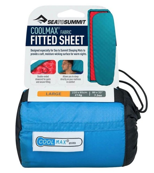 Sea to Summit Coolmax fitted sheet Regular aqua