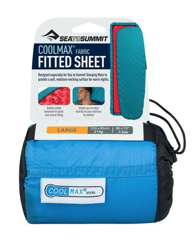 Sea to Summit Coolmax fitted sheet Regular aqua