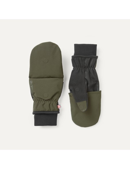 Sealskinz Windproof Cold Weather Convertible Mitt (olive/black)