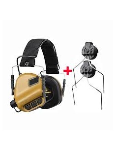 Steelcore Earmor M31 Plus Electronic Hearing Protector + Earmor ARC Rail Adapters (coyote)