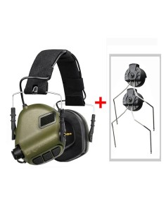 Steelcore Earmor M31 Plus Electronic Hearing Protector + Earmor ARC Rail Adapters (green)
